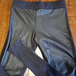 Pleather Front Leggings